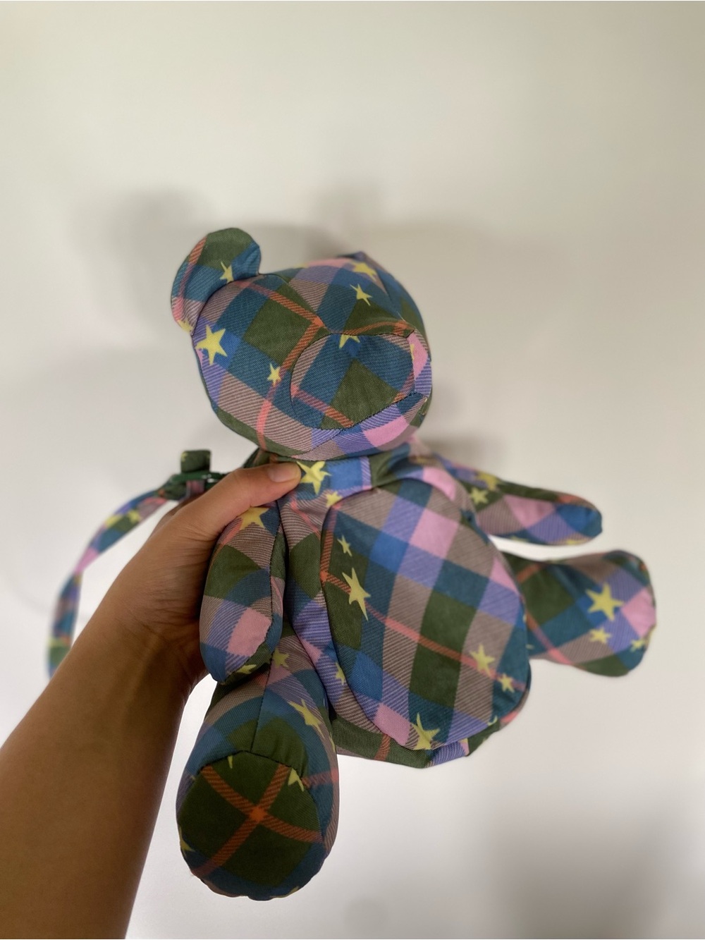 Baggu Green Star Plaid Bear Bag
